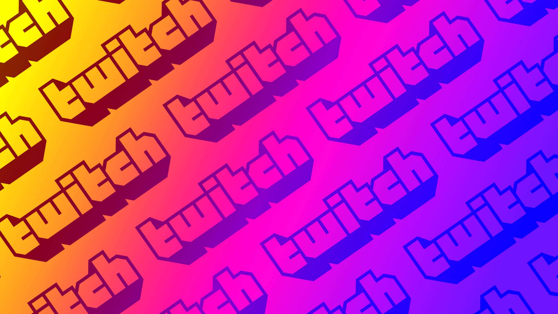 彩色漸變背景上的Twitch標誌圖案