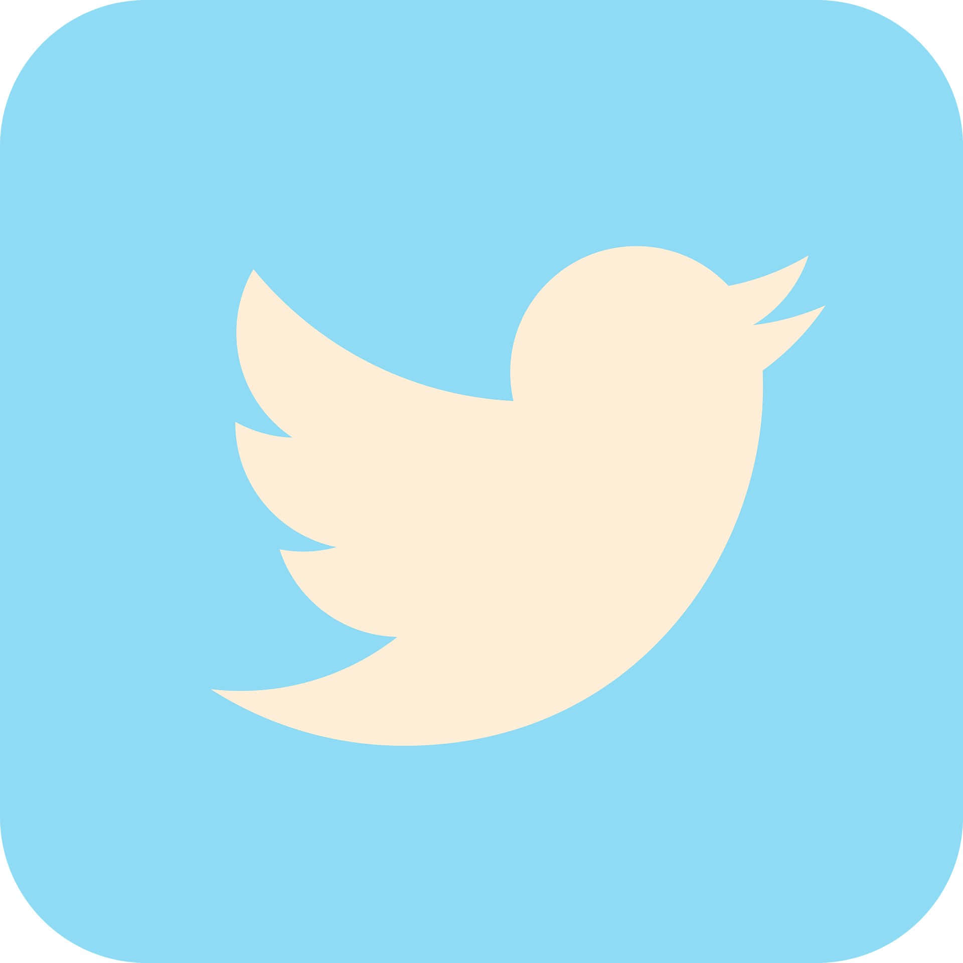 Twitter 標誌鳥圖標在藍色背景上