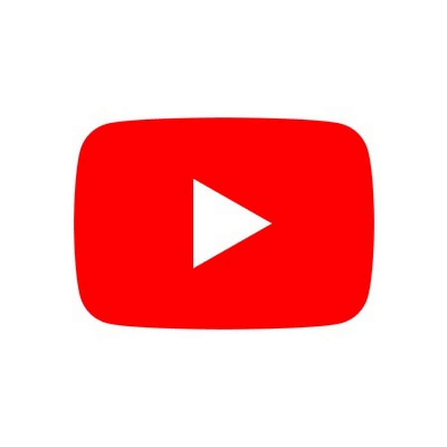 在YouTube上創作、探索與觀看影片 壁紙 — 一個大膽的紅色 YouTube 播放按鈕圖標，白色三角形居中在白色背景上。