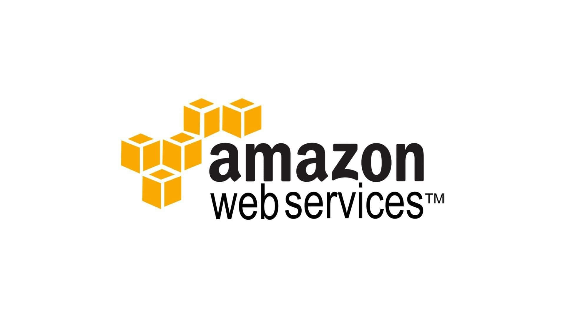 Amazon Web Services 標誌，帶有橙色立方體和白色背景上的黑色文字。