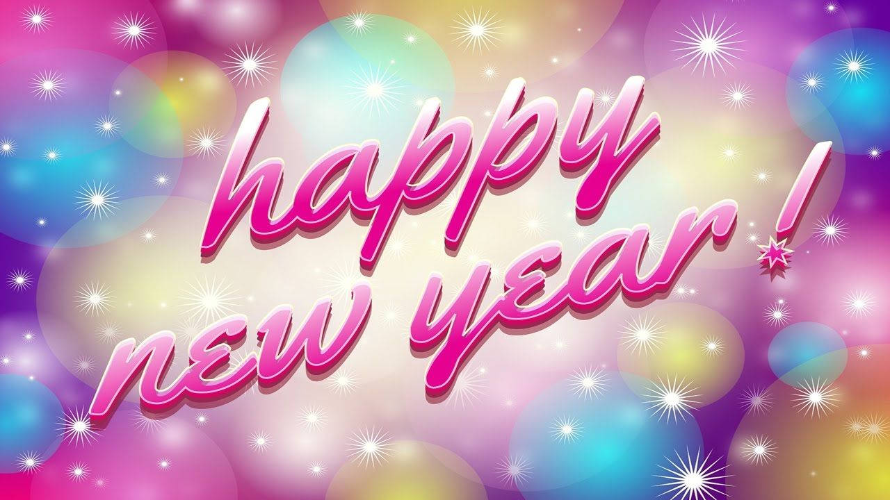 帶有彩色散景和閃光的新年祝福。