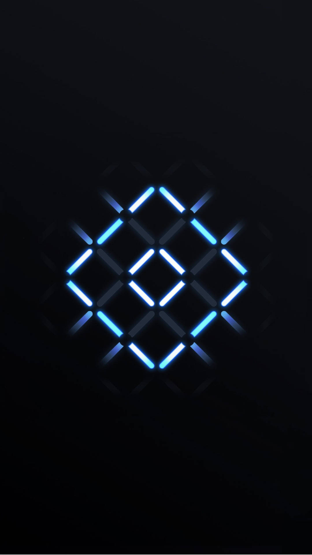 黑色背景上發光的藍色幾何光線圖案 — Xbox GIF 壁紙