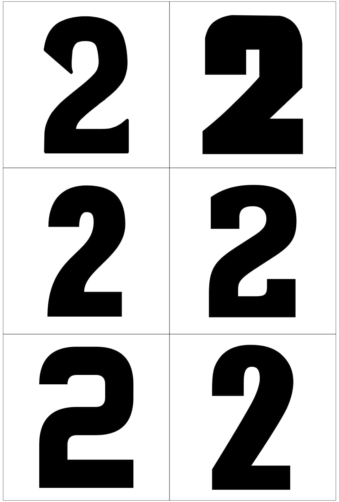 Black And White Number 桌布 壁紙 — 在白色背景上以四乘一網格排列的粗體黑色數字二瓷磚。
