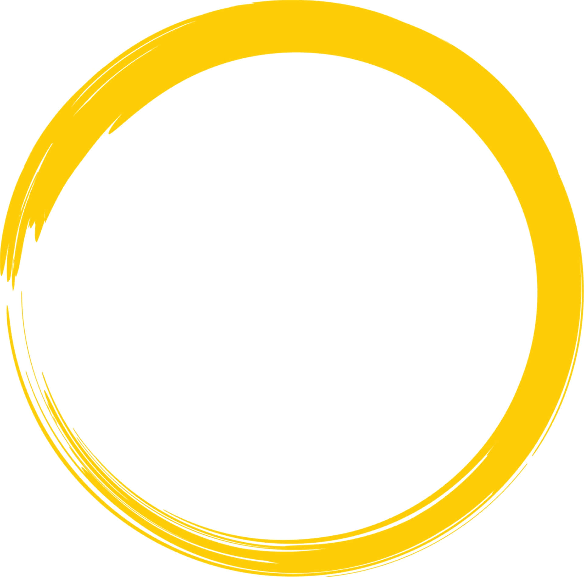 Yellow Circle 桌布 壁紙 — 在純白色背景上，一個大膽的黃色筆觸圓圈，邊緣不均勻。
