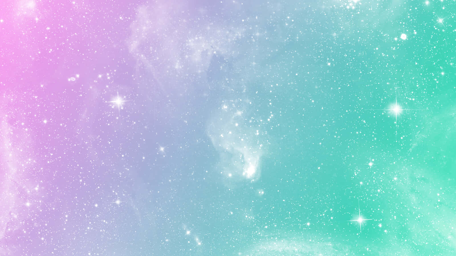 粉彩宇宙天空，有星星同星雲，顏色係粉紅、紫色同藍綠色。