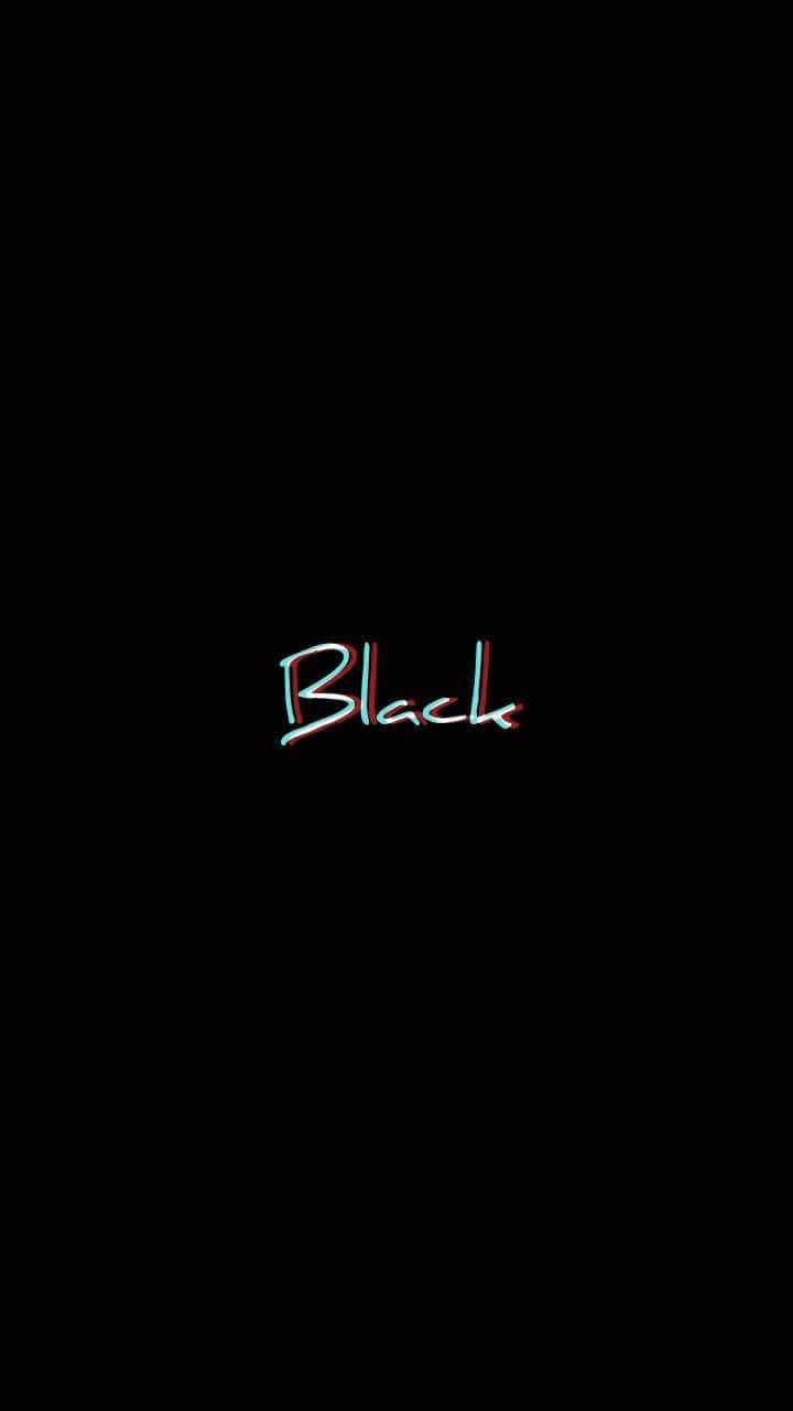 黑色背景上帶有紅色同青色故障效果嘅 Black 字樣