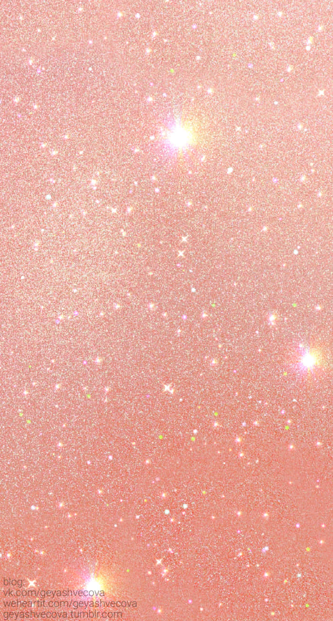 帶有閃爍星星和明亮光暈的粉紅色閃粉背景。