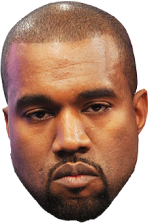 坎耶·威斯特嚴肅表情 壁紙 — Kanye West 的頭像特寫，表情嚴肅，背景透明。