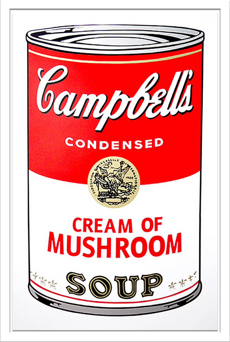 安迪·華荷 Campbell's Cream of Mushroom Soup 罐頭藝術品