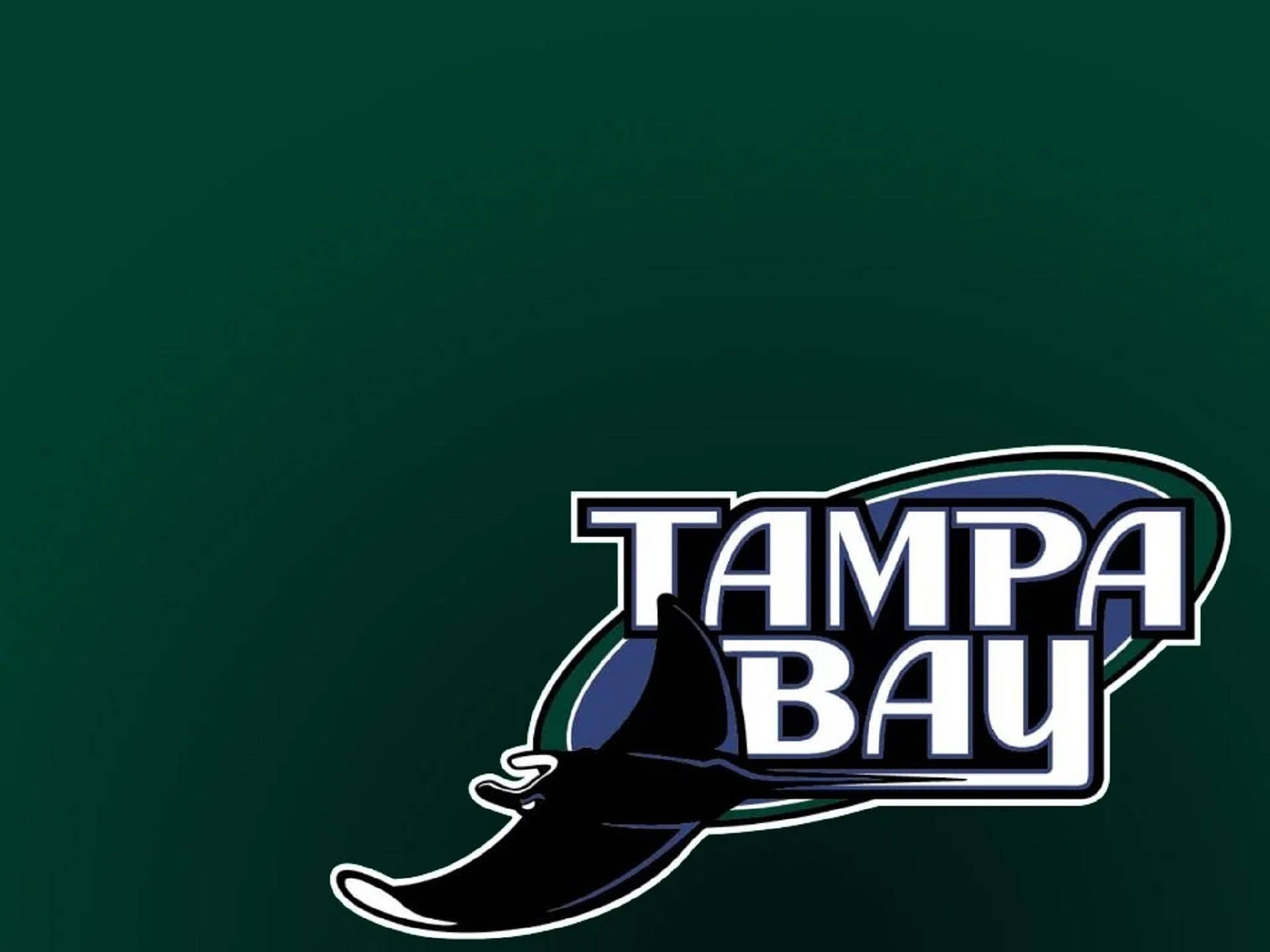 坦帕灣光芒隊綠色版 壁紙 — Tampa Bay 標誌，在深綠色背景上帶有風格化的鯊魚鰭圖案。