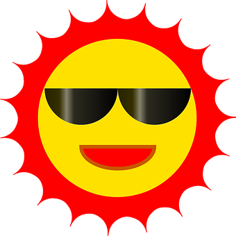 型格夏日太陽表情符號 壁紙