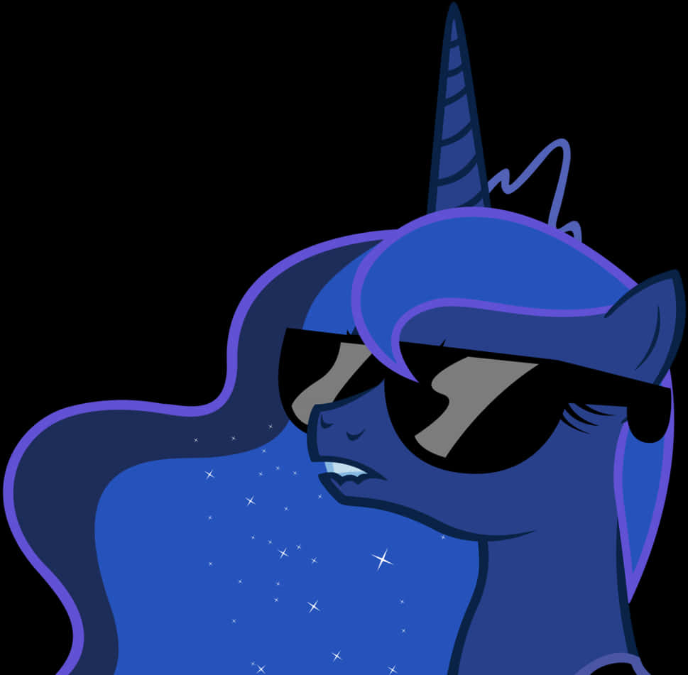 型格獨角獸小馬戴太陽眼鏡 壁紙