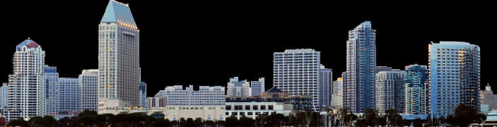城市天際線黃昏時分 壁紙