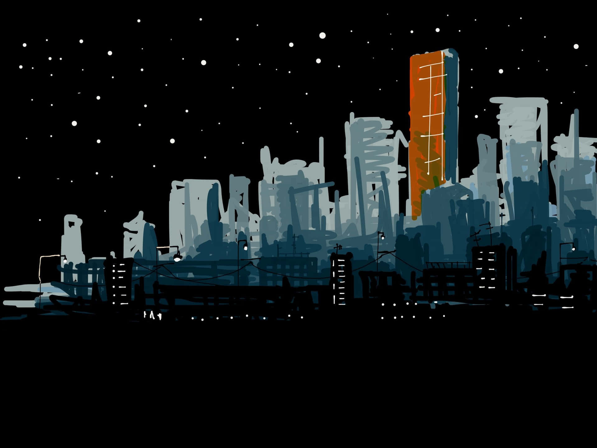 深色城市背景 — 暗夜城市 壁紙