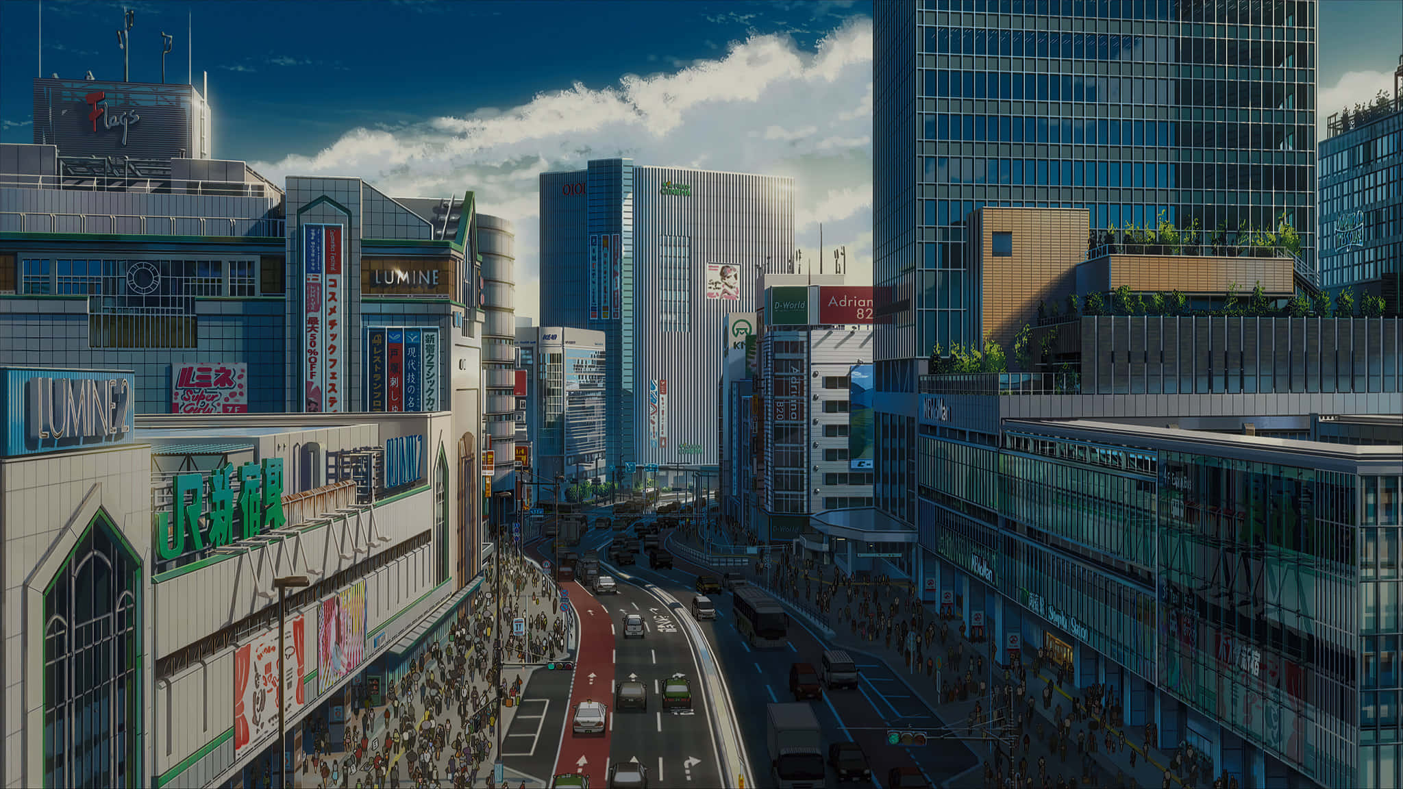 城市街道與建築物 壁紙