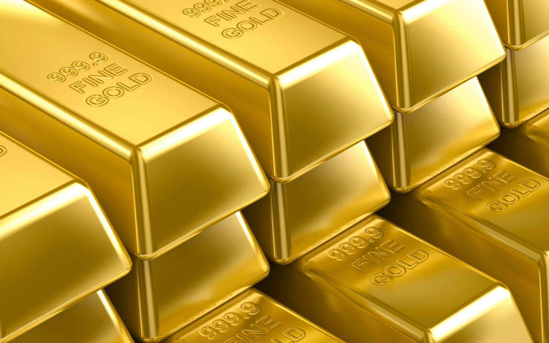 堆疊的金條 壁紙