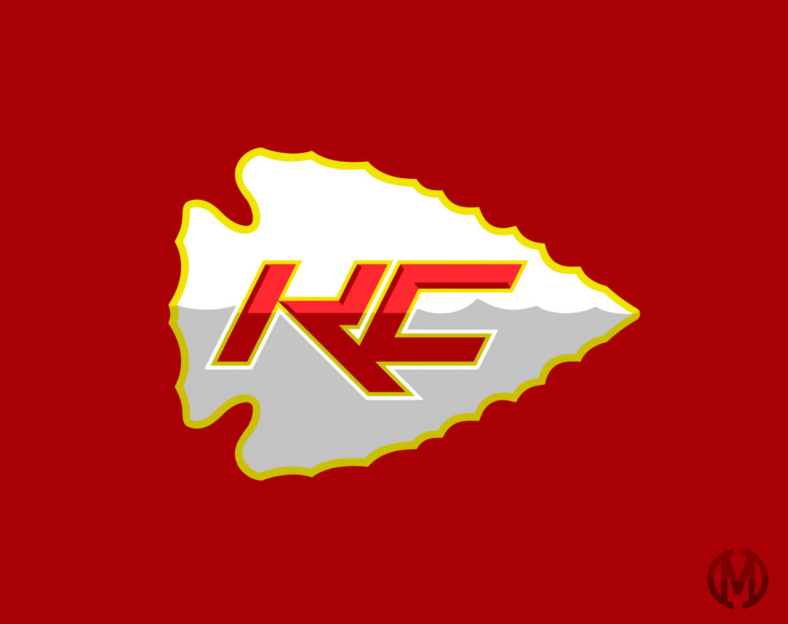 紅色背景上的 Kansas City Chiefs 美式足球隊標誌