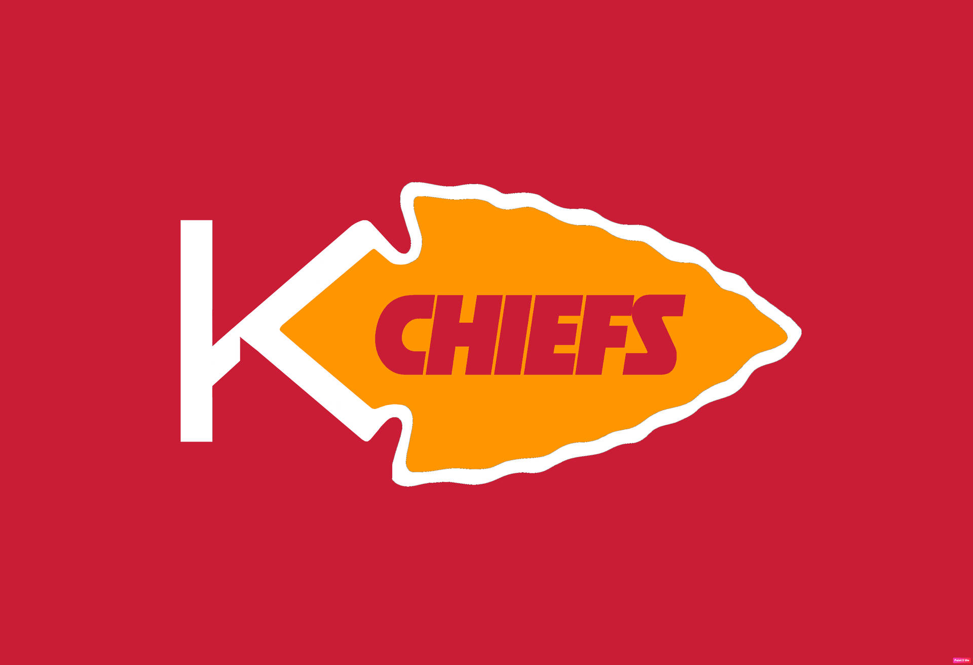 紅色背景上的堪薩斯城酋長隊 NFL 美式足球隊標誌。