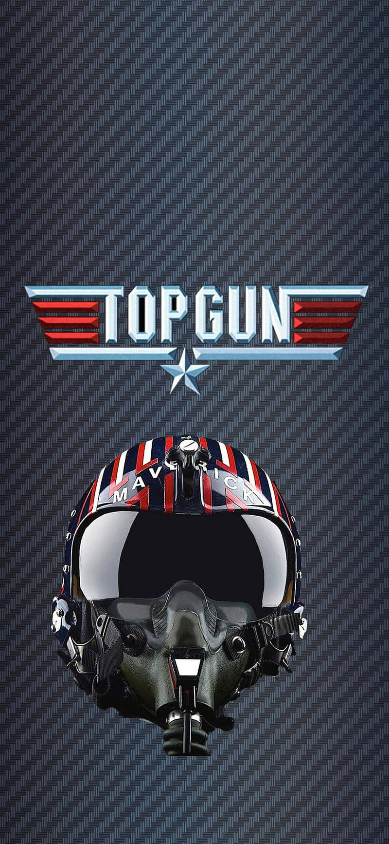 碳纖維背景上的 Top Gun Maverick 戰鬥機飛行員頭盔