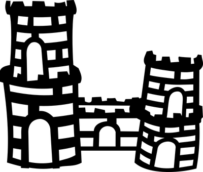 壯麗城堡夜影剪影 壁紙