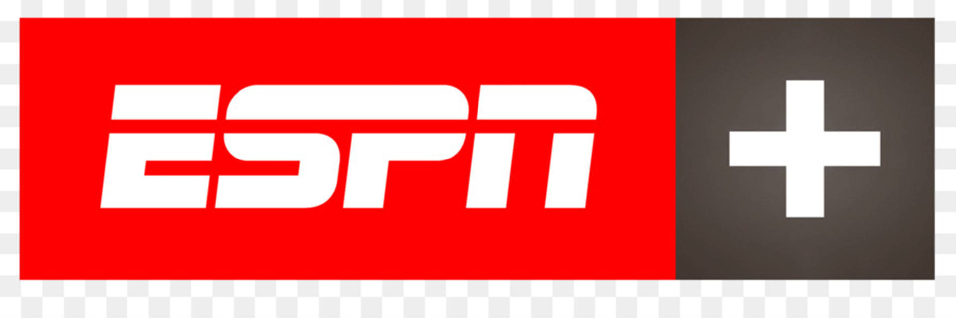夏洛特ESPN Plus 壁紙 — 深灰色背景上白色加號旁邊的紅色背景上粗體白色字母的ESPN標誌。