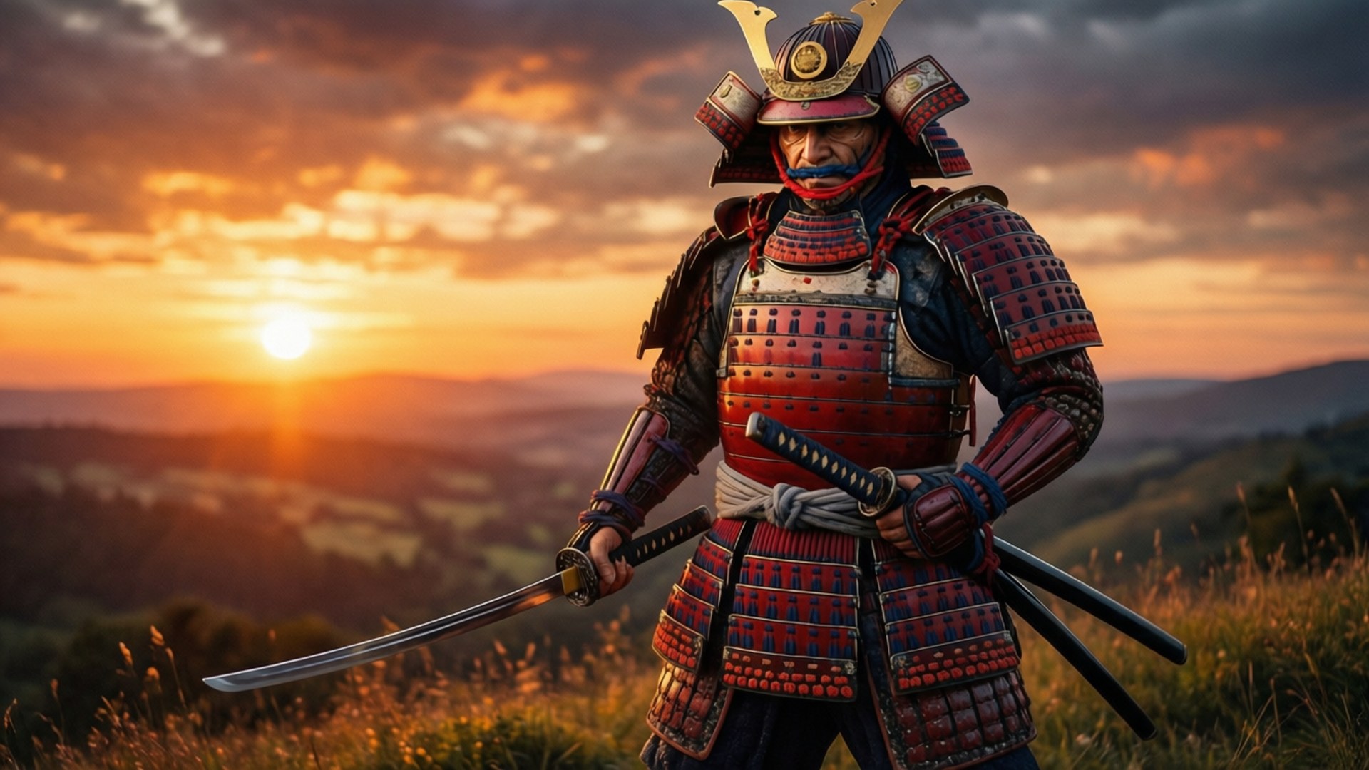 夕陽下的武士 壁紙