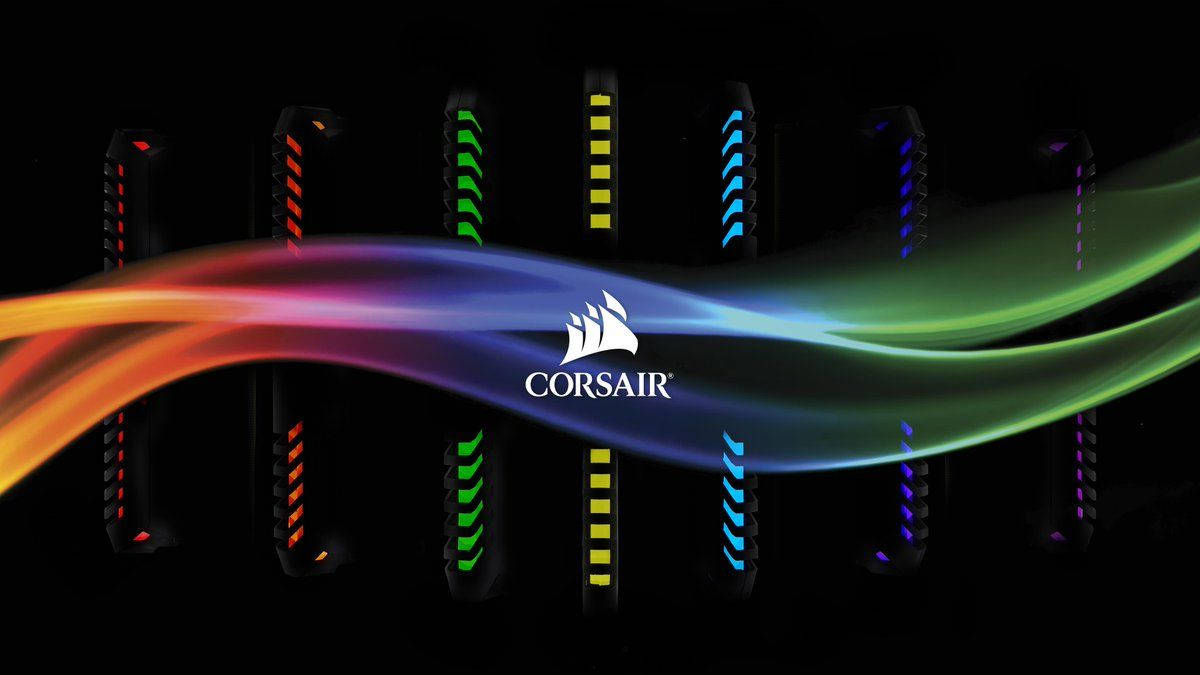 遊戲電腦 RGB 風扇，帶有彩色光流和 Corsair 標誌。