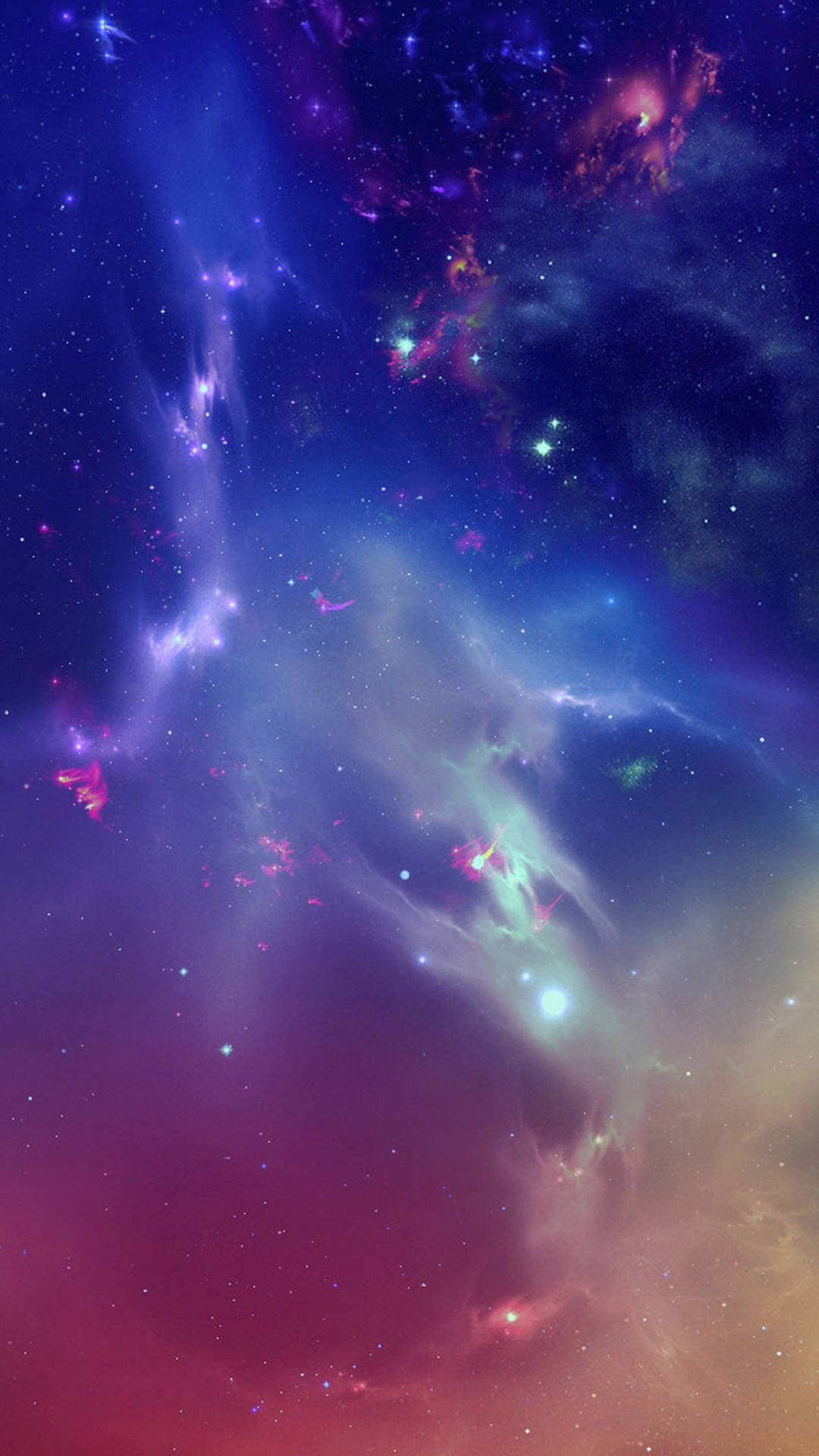 深空中色彩繽紛的宇宙星雲和恆星，伴隨著旋轉的氣體和塵埃雲。