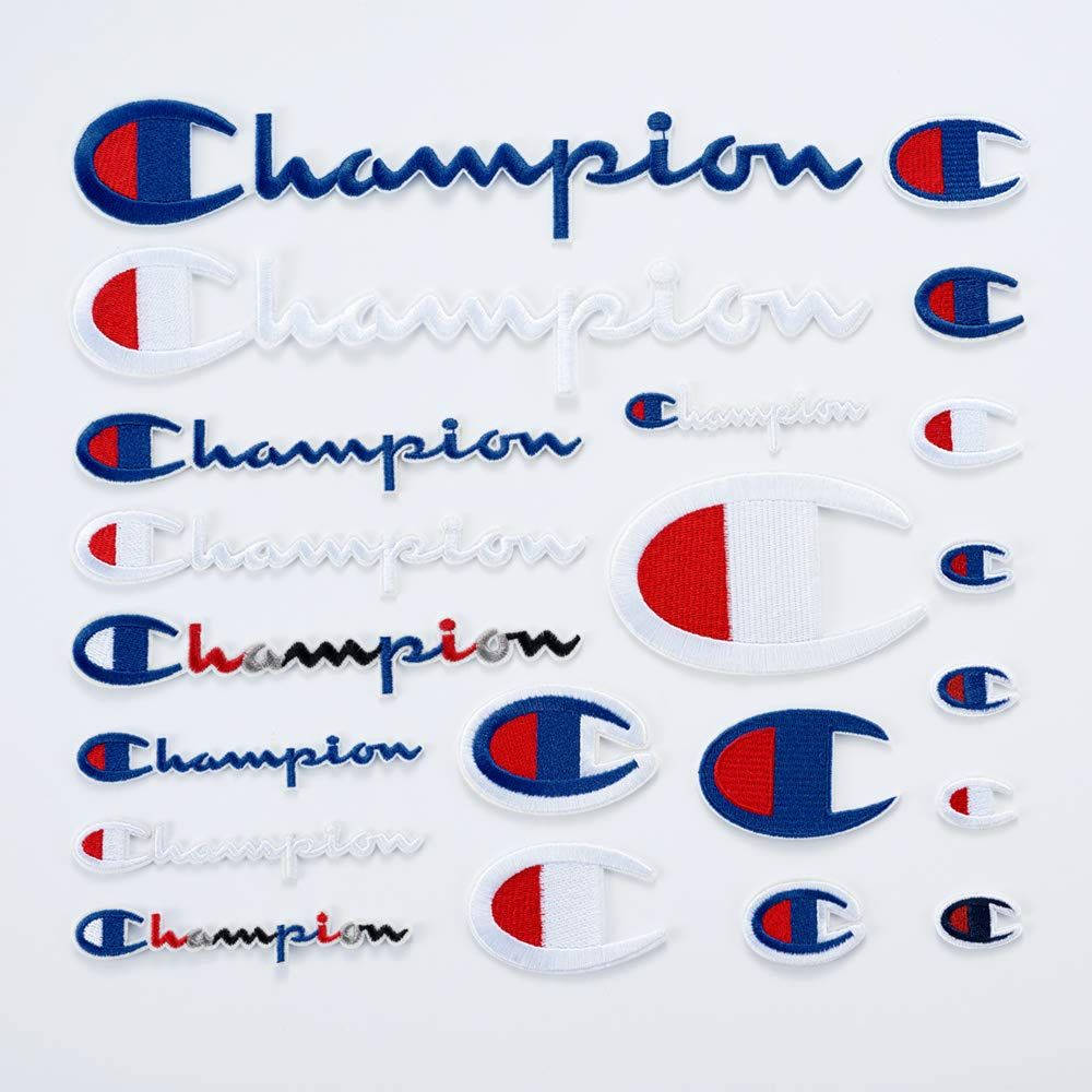 不同尺寸和風格的Champion品牌布章和標誌收藏。