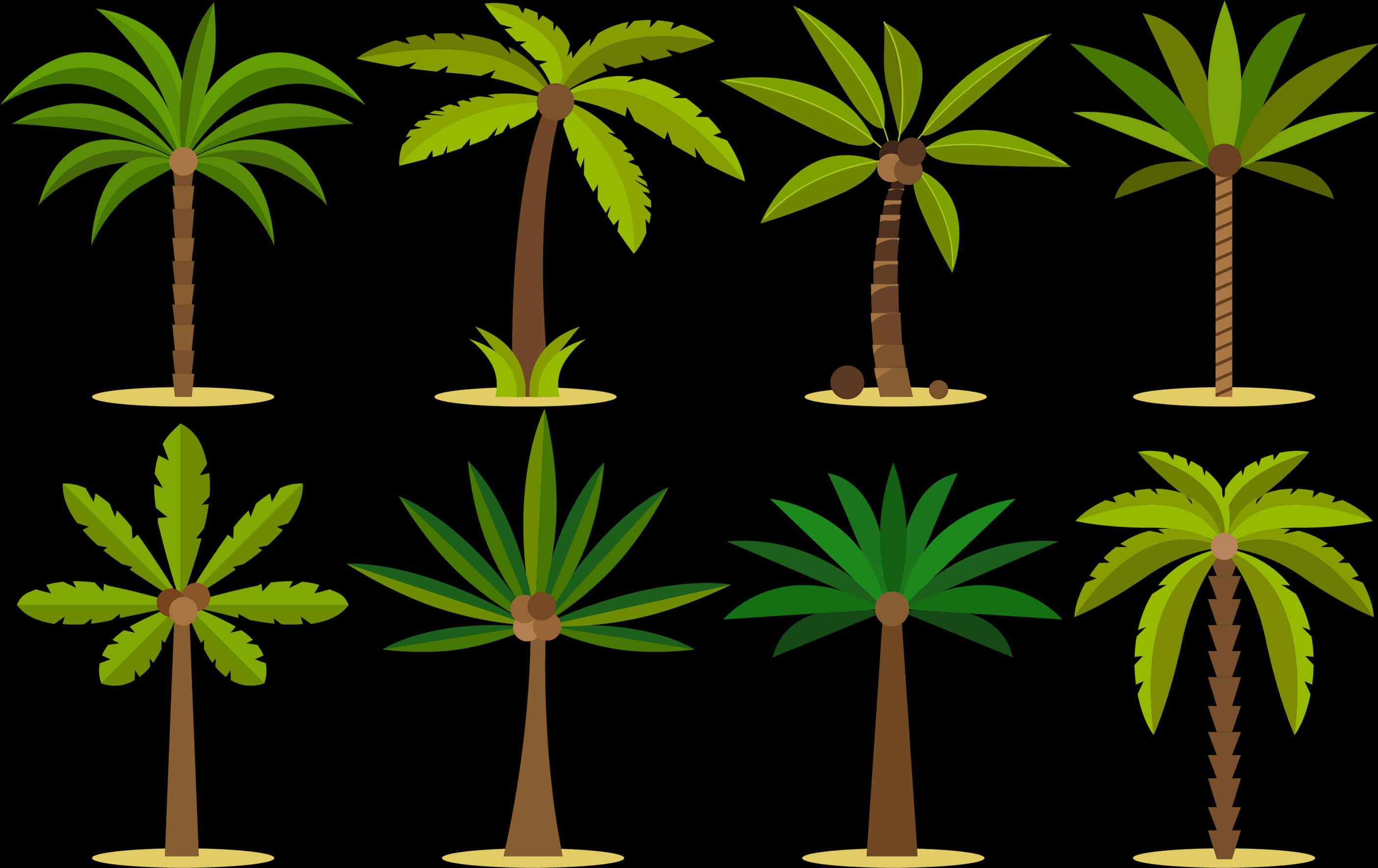 多款卡通棕櫚樹 壁紙