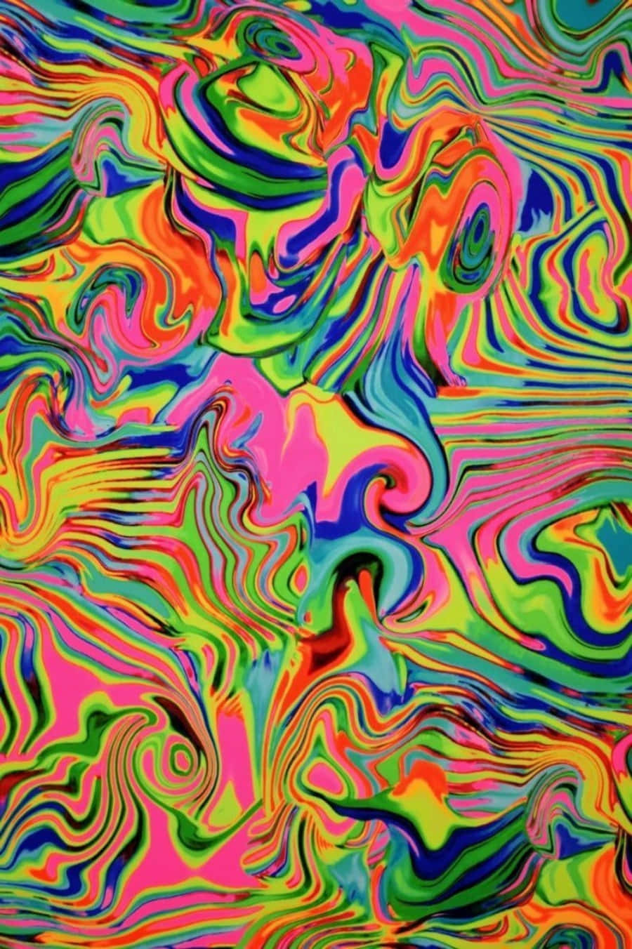 充滿活力的旋轉抽象圖案，帶有霓虹色彩