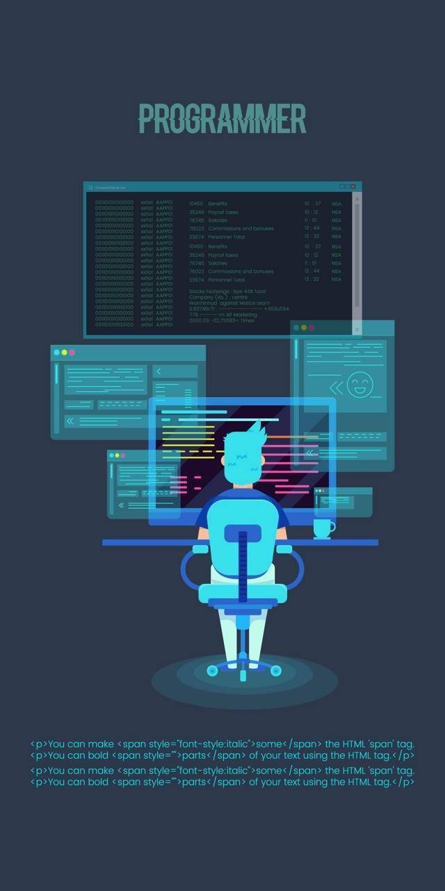 一位程式設計師在電腦前工作，打開了多個程式碼視窗。
