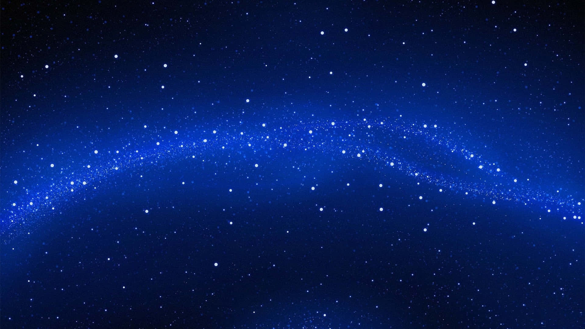 一道發光的藍色星雲穿過滿是星星的夜空。