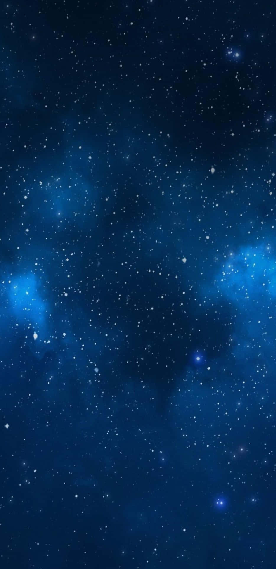 廣闊藍色星場，在深空中散發著發光星雲和遙遠星星。