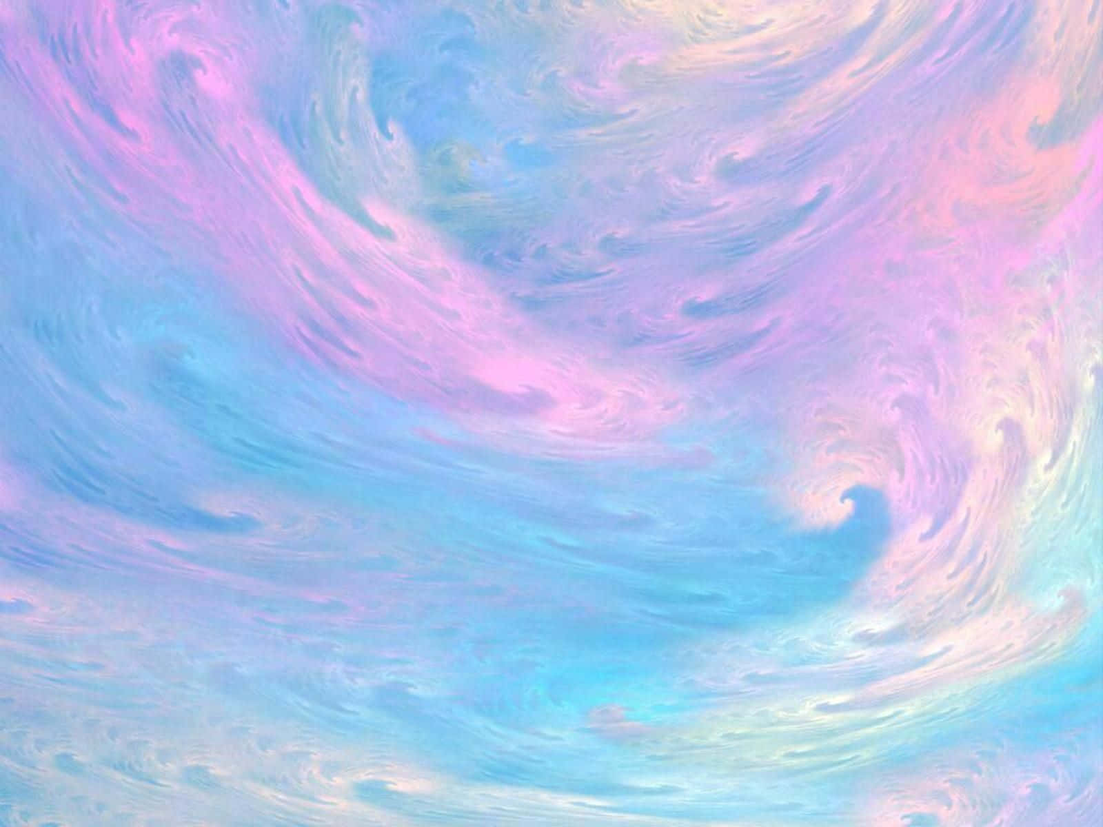 粉紅、藍色和白色的粉彩漩渦，營造出柔和夢幻的天空紋理。