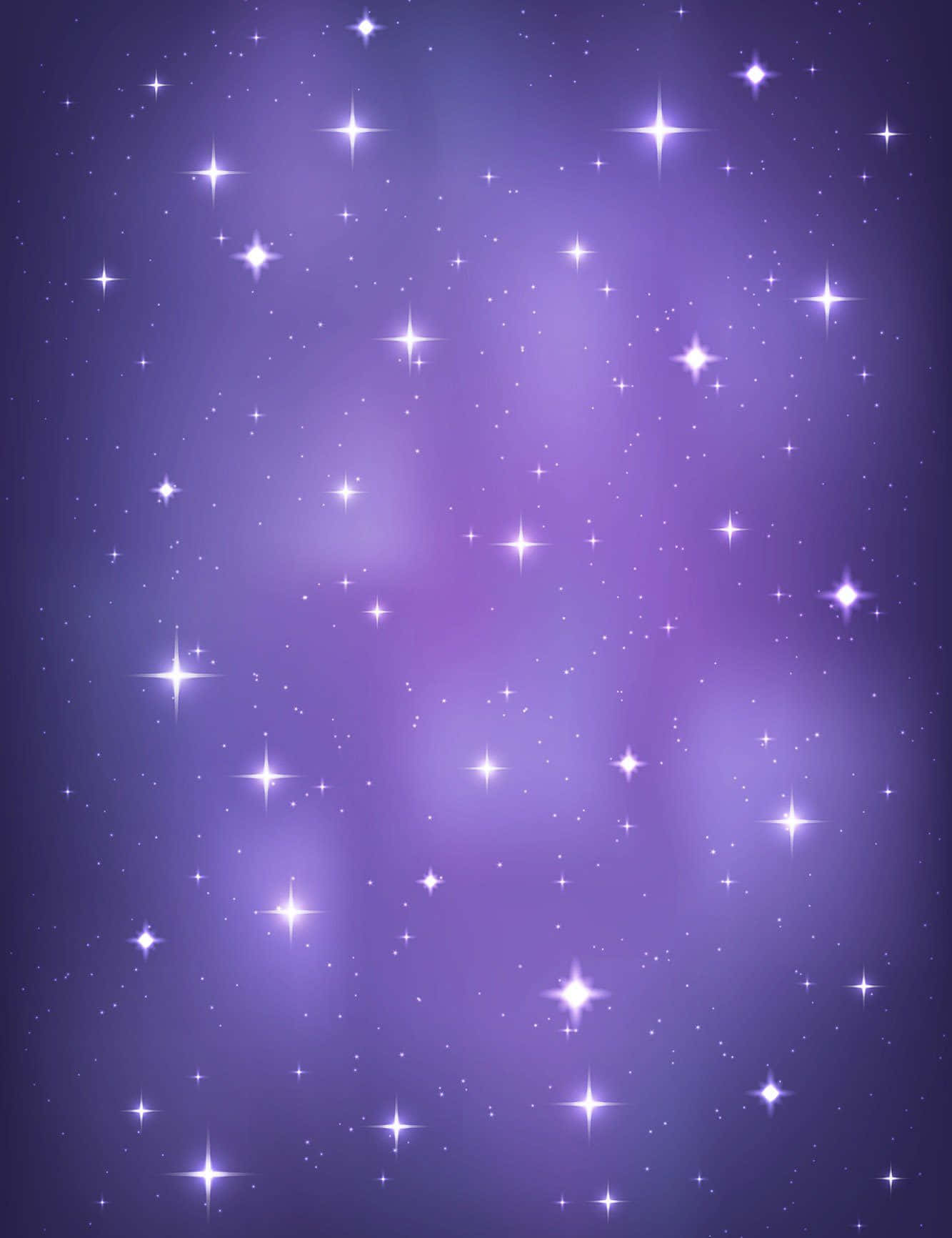 星空 桌布 壁紙 — 夢幻的紫色夜空，佈滿大小和亮度各異的閃爍白色星星。