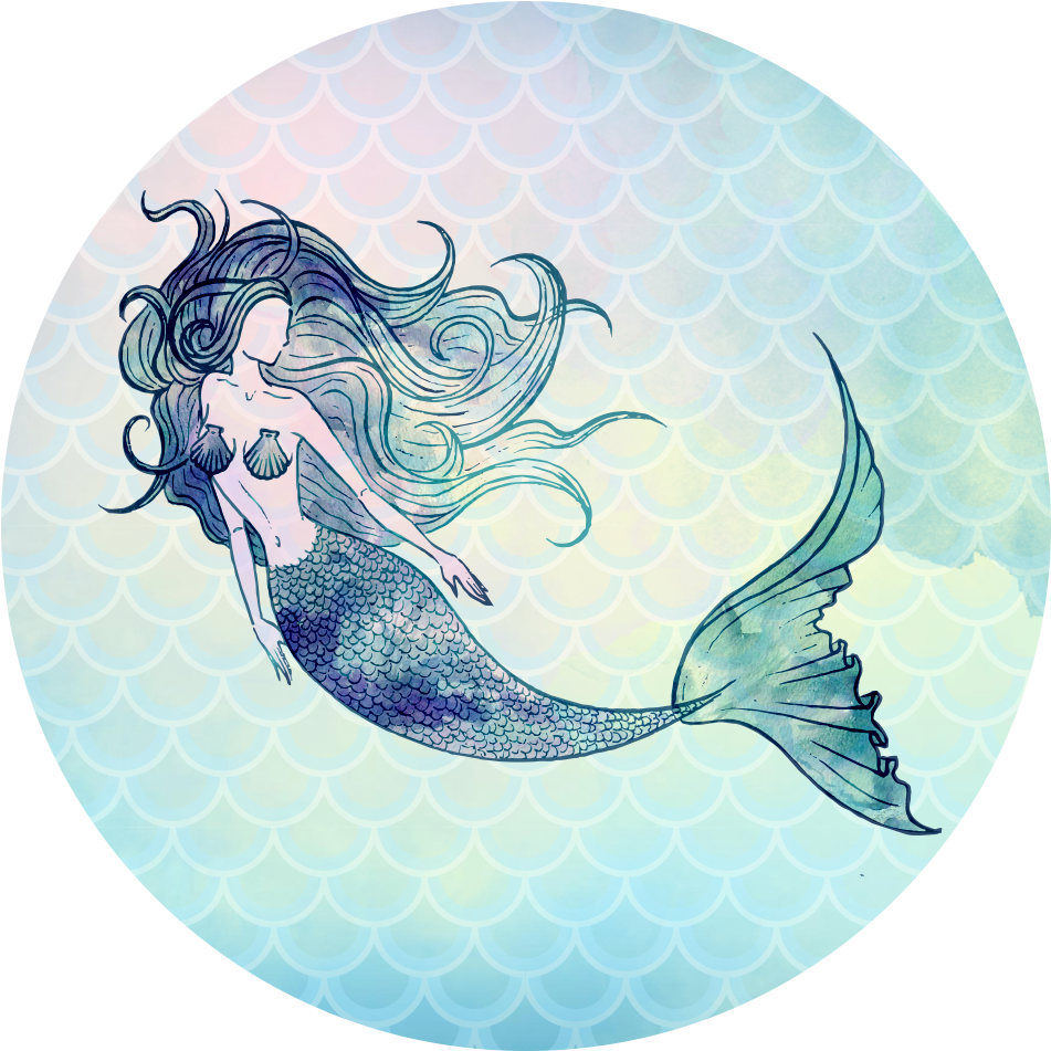 夢幻美人魚插畫 壁紙