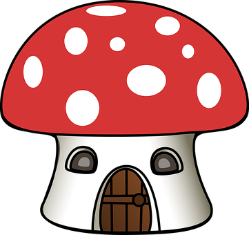 夢幻蘑菇屋插畫 壁紙