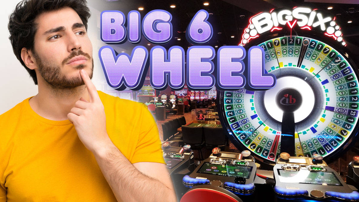 身穿黃色襯衫的男子在賭場Big Six輪盤遊戲旁思考。