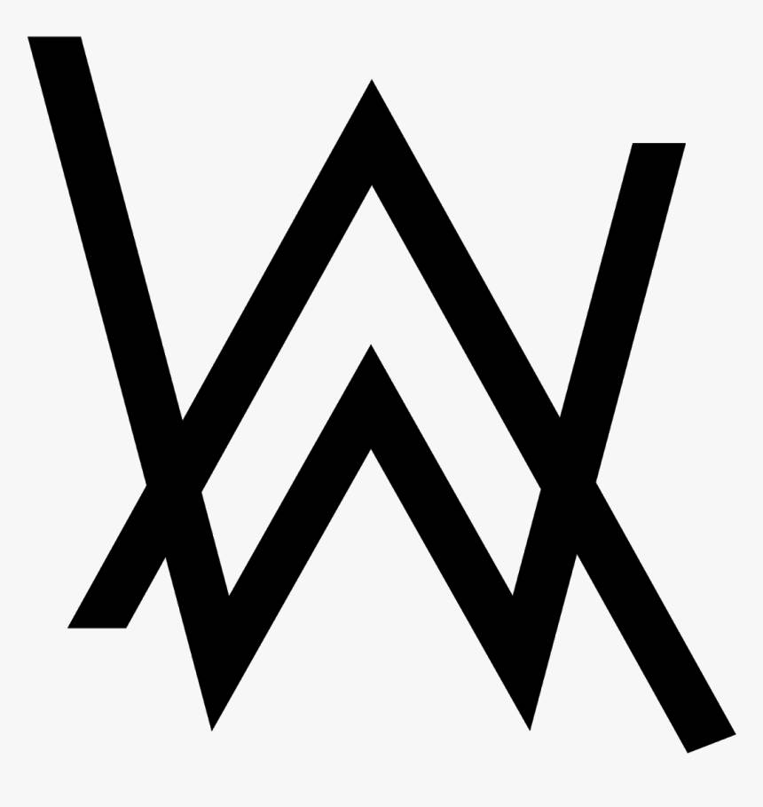 大型黑白 Alan Walker 標誌 壁紙 — 大膽的黑色鋸齒線在淺灰色背景上形成一個抽象的幾何符號。