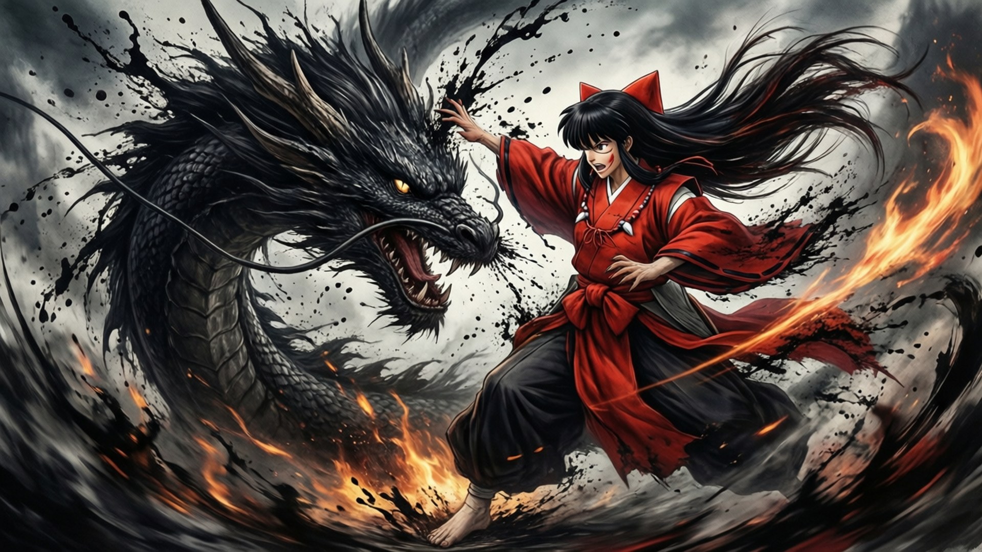 大神 vs 黑龍之戰 壁紙