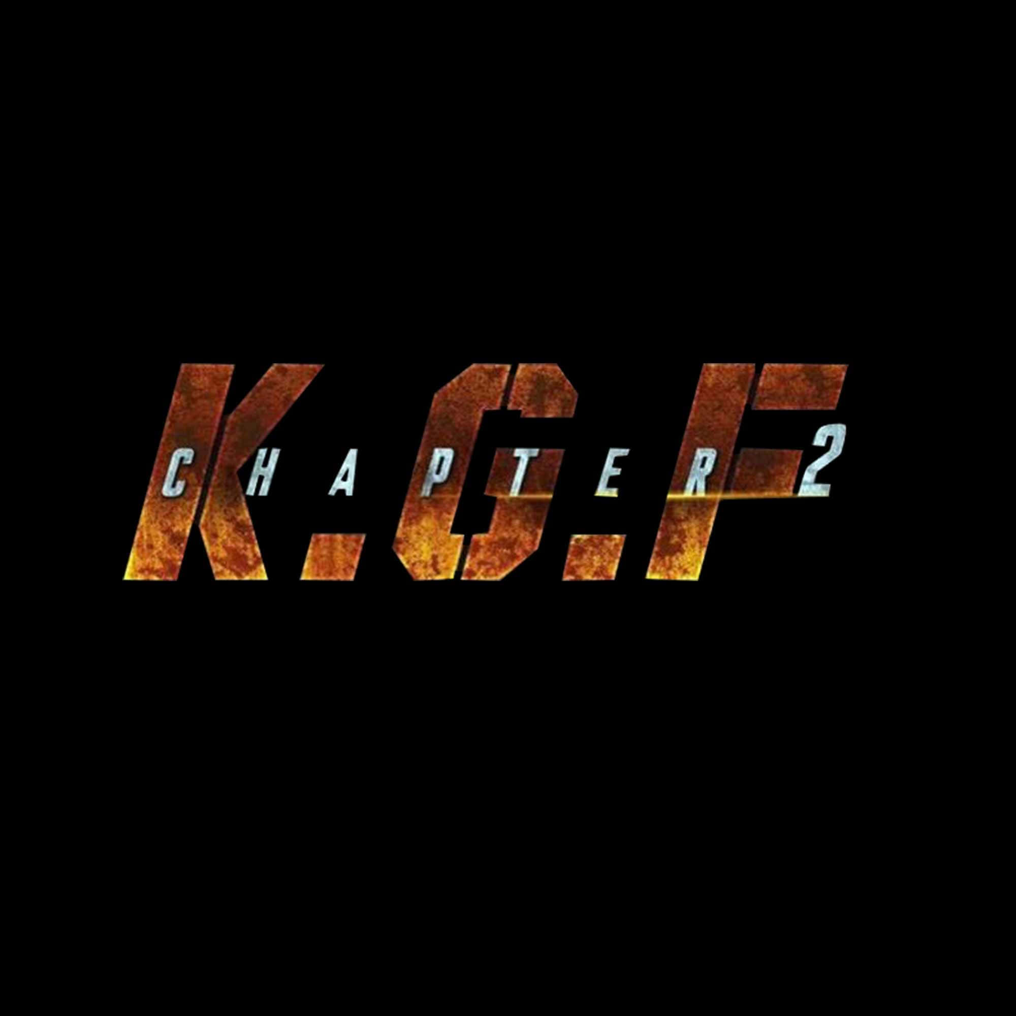 Kgf Chapter 2 桌布 壁紙 — 大膽熾熱的文字 K.G.F CHAPTER 2 在純黑色背景上閃耀，帶有金屬光澤和粗糙質感。
