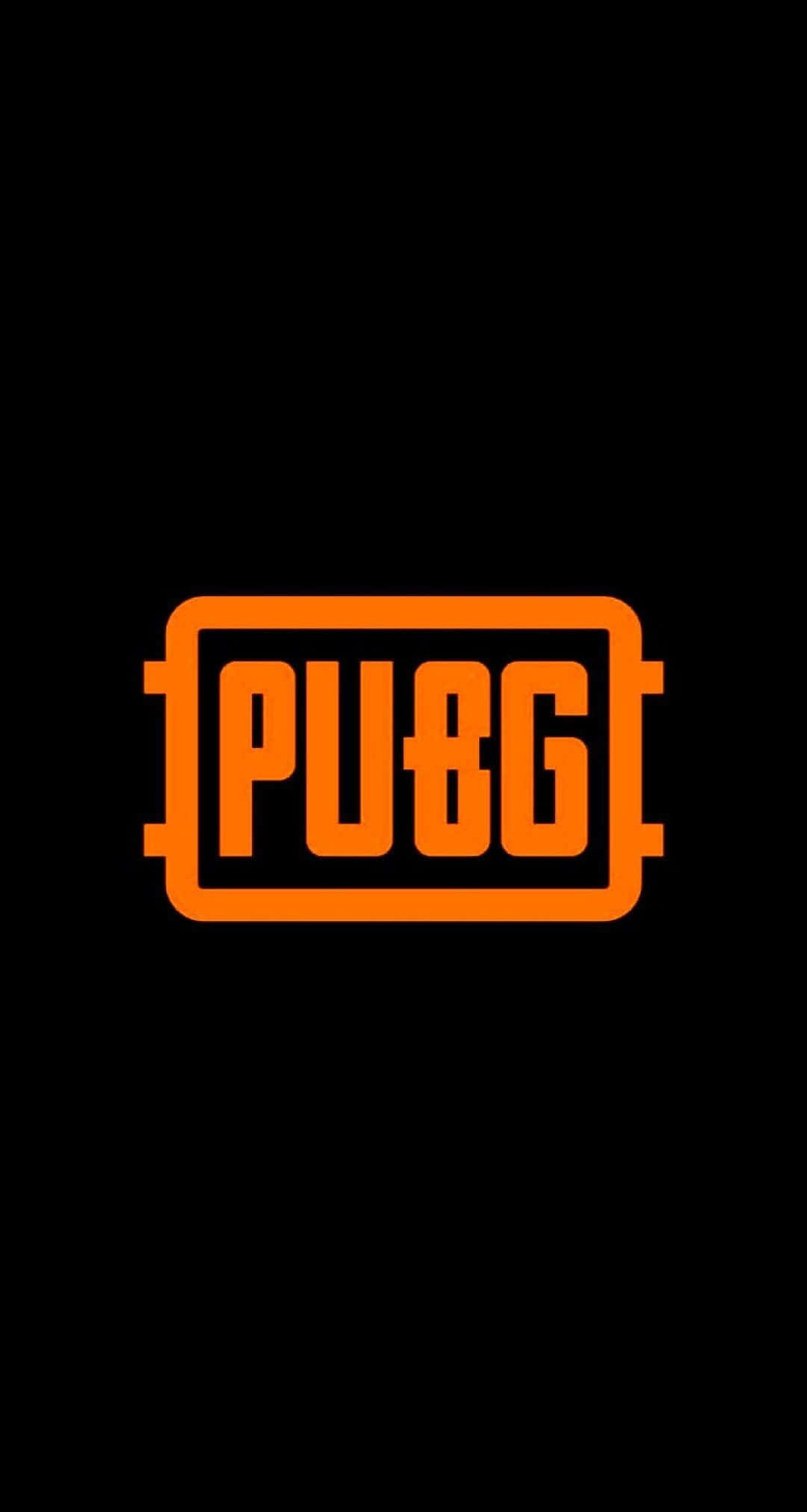 Pubg Logo 桌布 壁紙 — 大膽的橙色 PUBG 標誌居中於純黑色背景上，搭配簡潔的幾何框架。