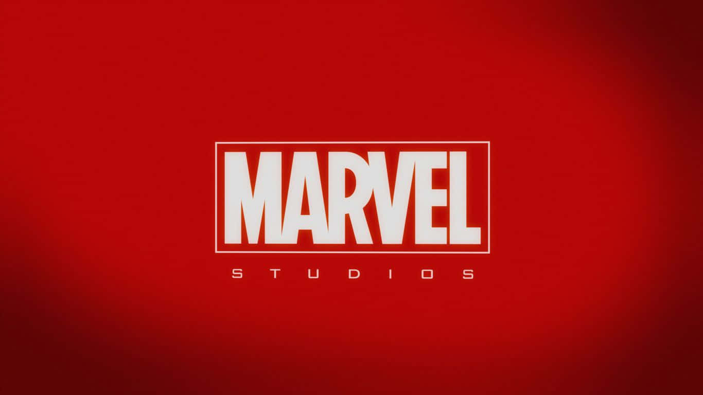 1366x768 Marvel 桌布 壁紙 — 大膽的白色Marvel Studios標誌居中在豐富的紅色漸變背景上。