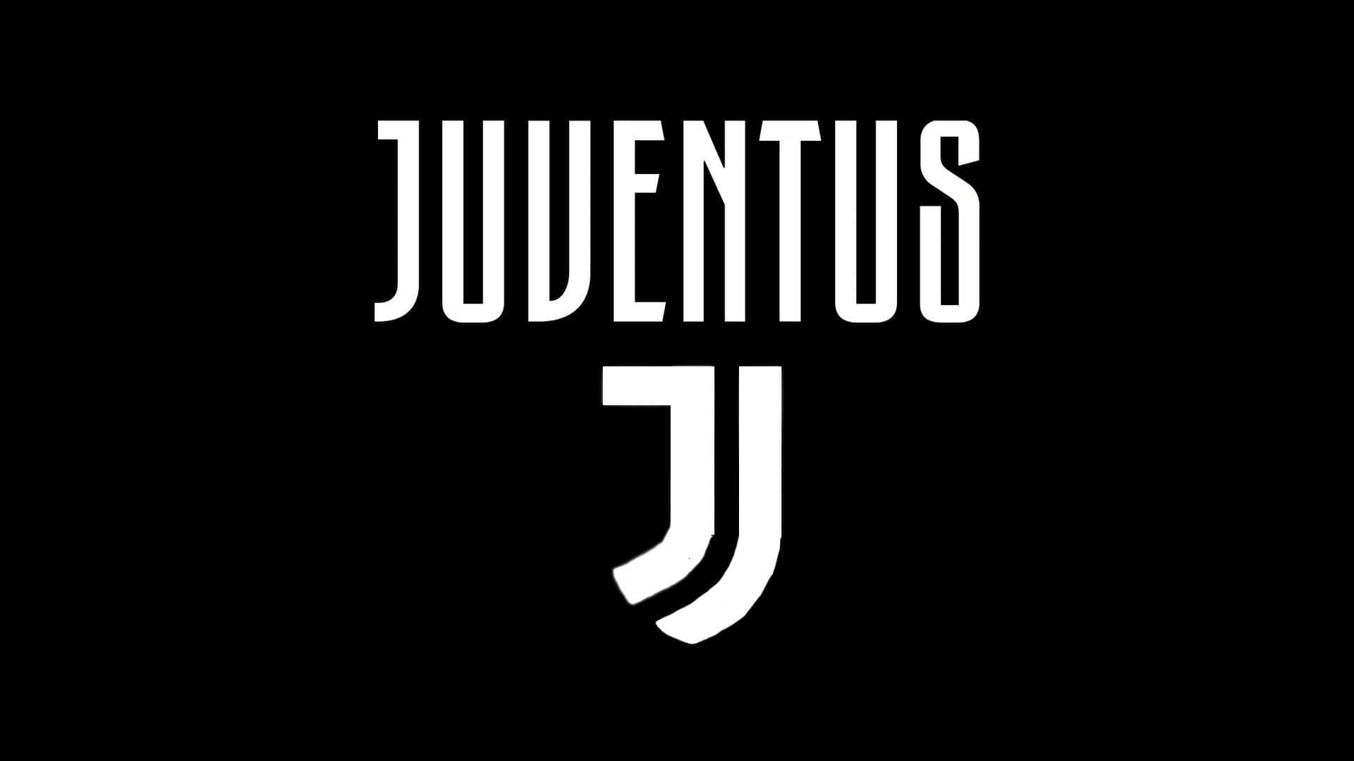 Juventus 桌布 壁紙 — 大膽的白色祖雲達斯標誌在純黑色背景上顯得格外突出。