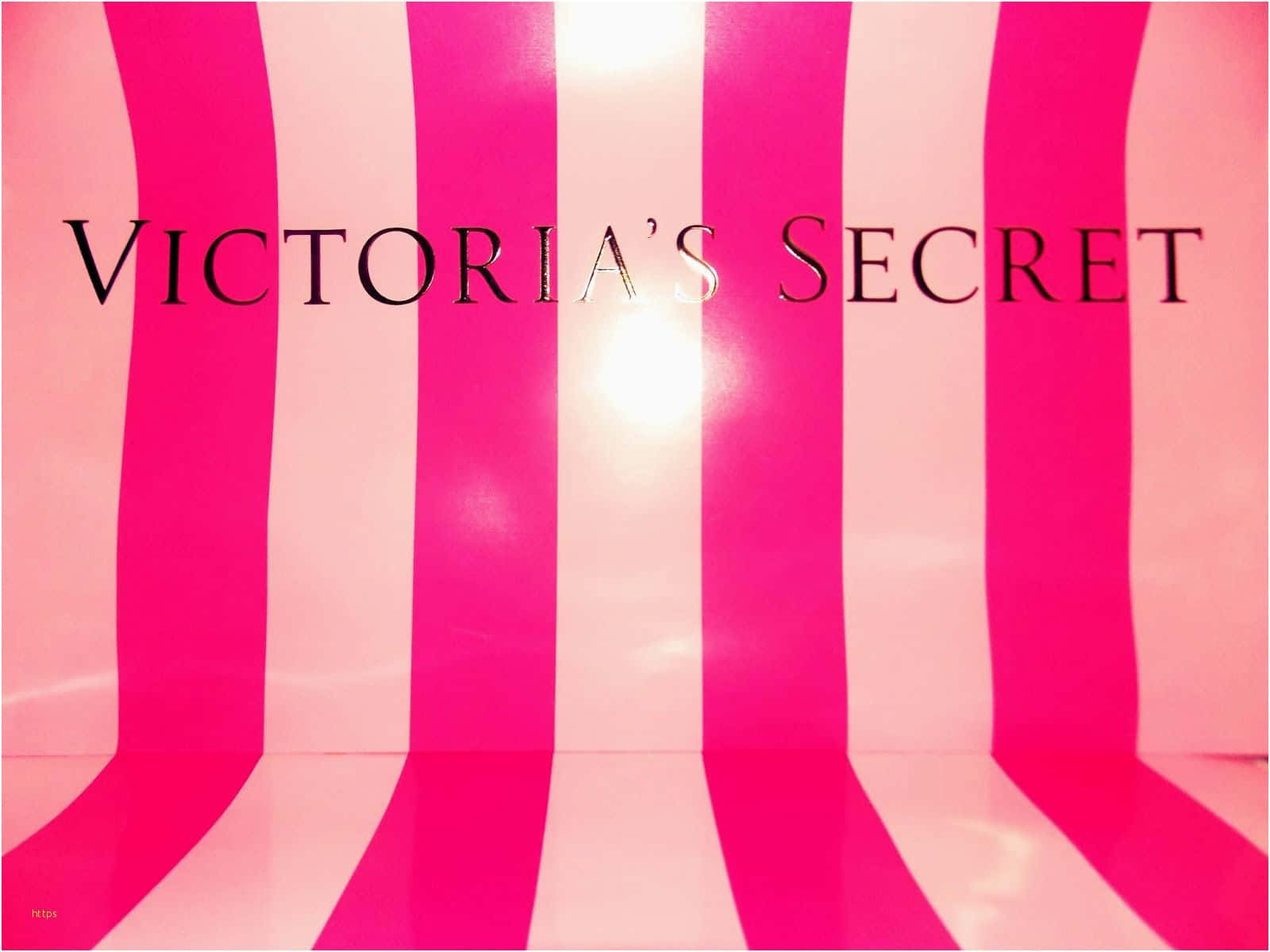 Victoria's Secret 桌布 壁紙 — 大膽的粉紅和白色垂直條紋為 Victoria's Secret 標誌創造了充滿活力、光澤的背景。