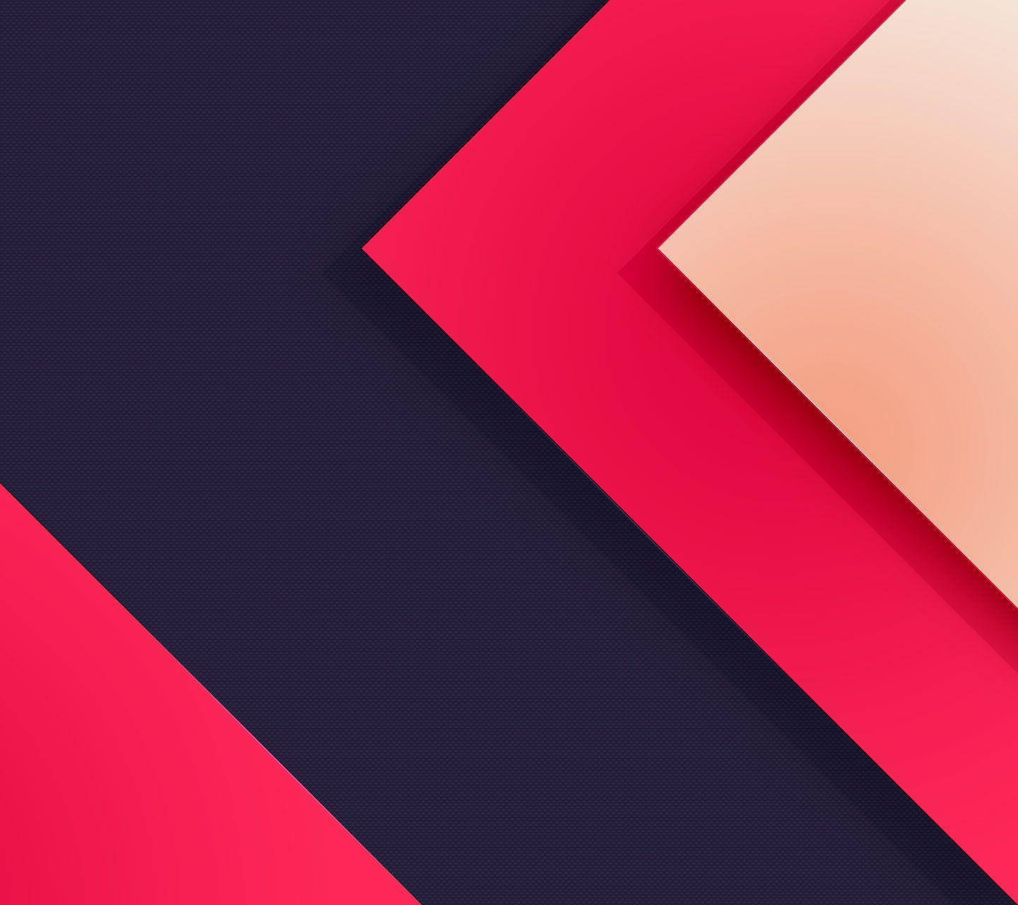 graphic design 桌布 壁紙 — 大膽的紅桃色和深海軍藍色的鮮豔幾何形狀，以乾淨的線條和柔和的陰影創造出動態的現代抽象構圖。