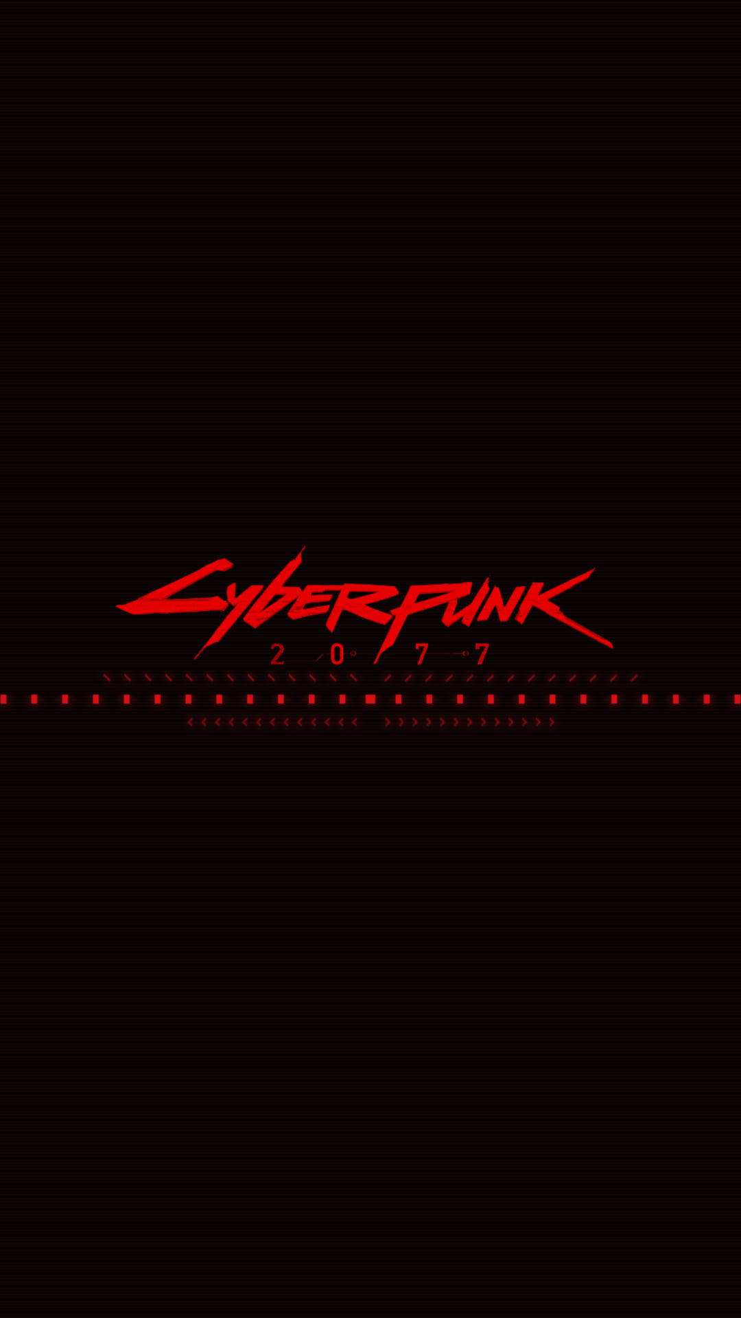 Cyberpunk 2077 紅色標誌在深色紋理背景上帶有菲林條紋設計。 — 電馭叛客2077 壁紙