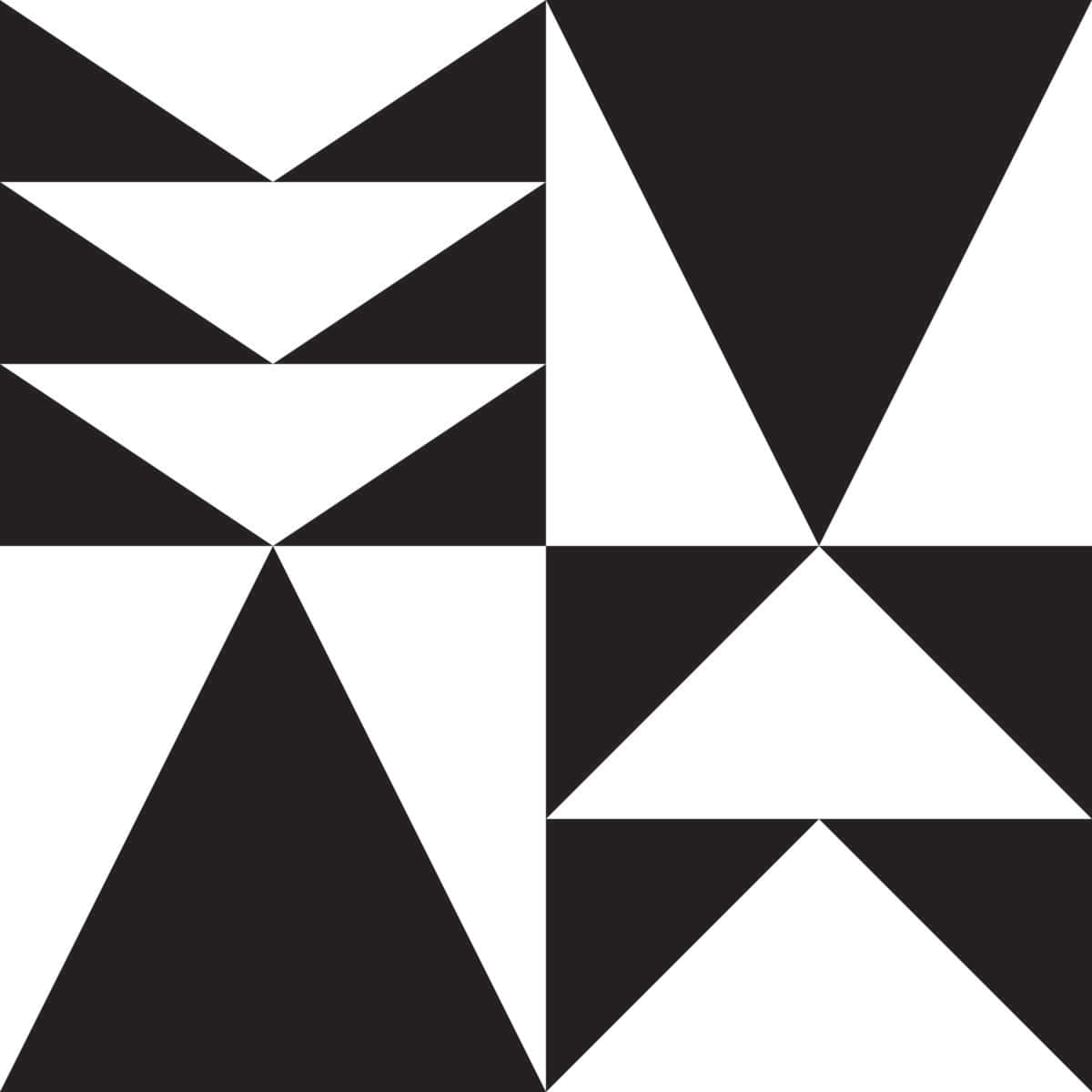 Black And White Geometric 桌布 壁紙 — 大膽的黑白幾何圖案，由相交的三角形形成星形形狀。