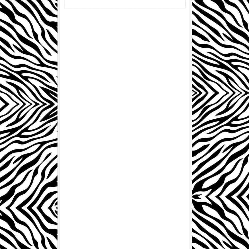 Marble iPhone 桌布 壁紙 — 大膽的黑白斑馬條紋圖案以鏡像對稱方式框住中央的白色空間。